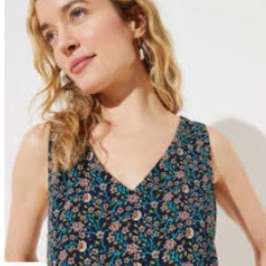 NWT! LOFT Floral Sleeveless Blouse, Small Petite